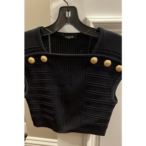 Balmain Black Crop Top